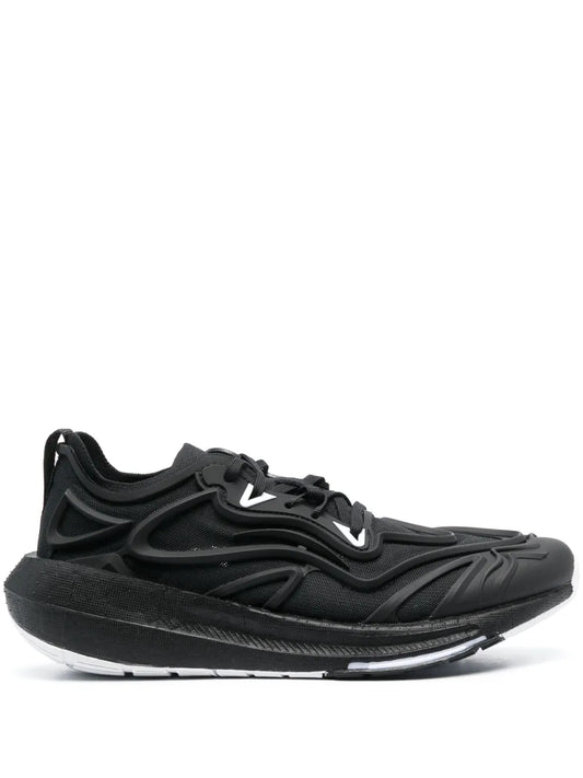 adidas By Stella Mccartney Ultraboost Speed Panelled Sneakers — Black/White — Size US M 10 - US W 11.5 — Front View