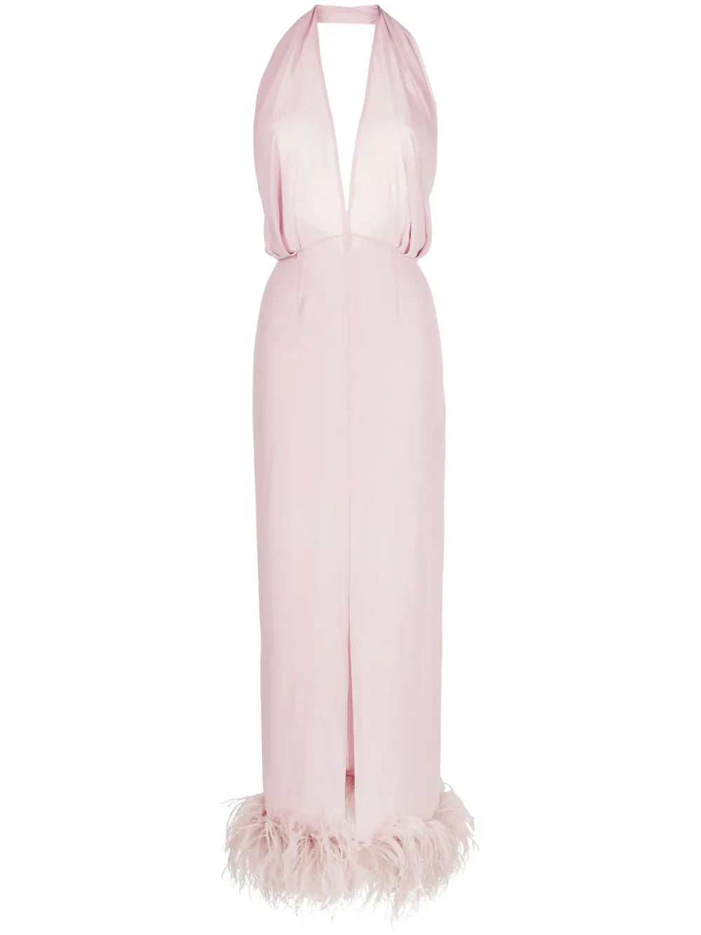 16Arlington Isolde Feather Trim Halterneck Dress — Same as shown — Size XS — Front View