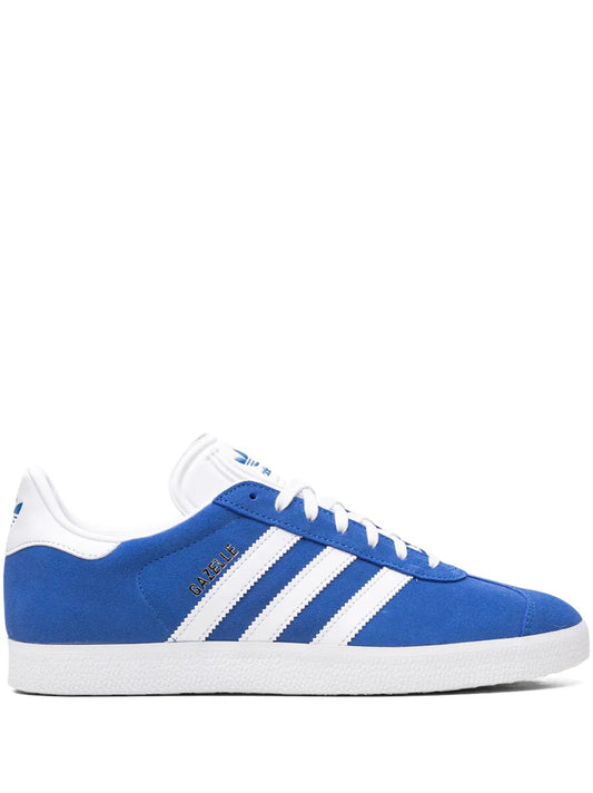 adidas Gazelle Blue/Cloud White/Gold Metallic Sneakers — Royal Blue/White — Size US M 3.5 - US W 5 — Front View