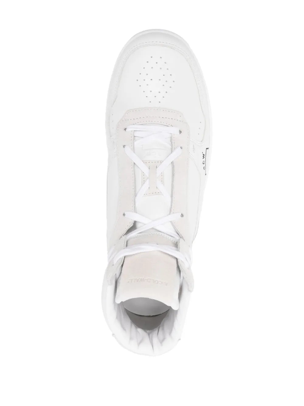 A-Cold-Wall* Luol High-Top Leather Sneakers — Optical White/Light Beige — Size US M 10 - US W 11.5 — Top View
