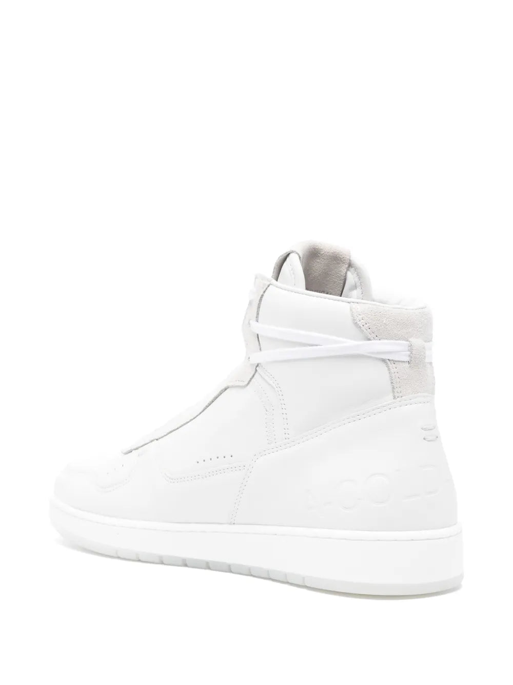 A-Cold-Wall* Luol High-Top Leather Sneakers — Optical White/Light Beige — Size US M 10 - US W 11.5 — Back View