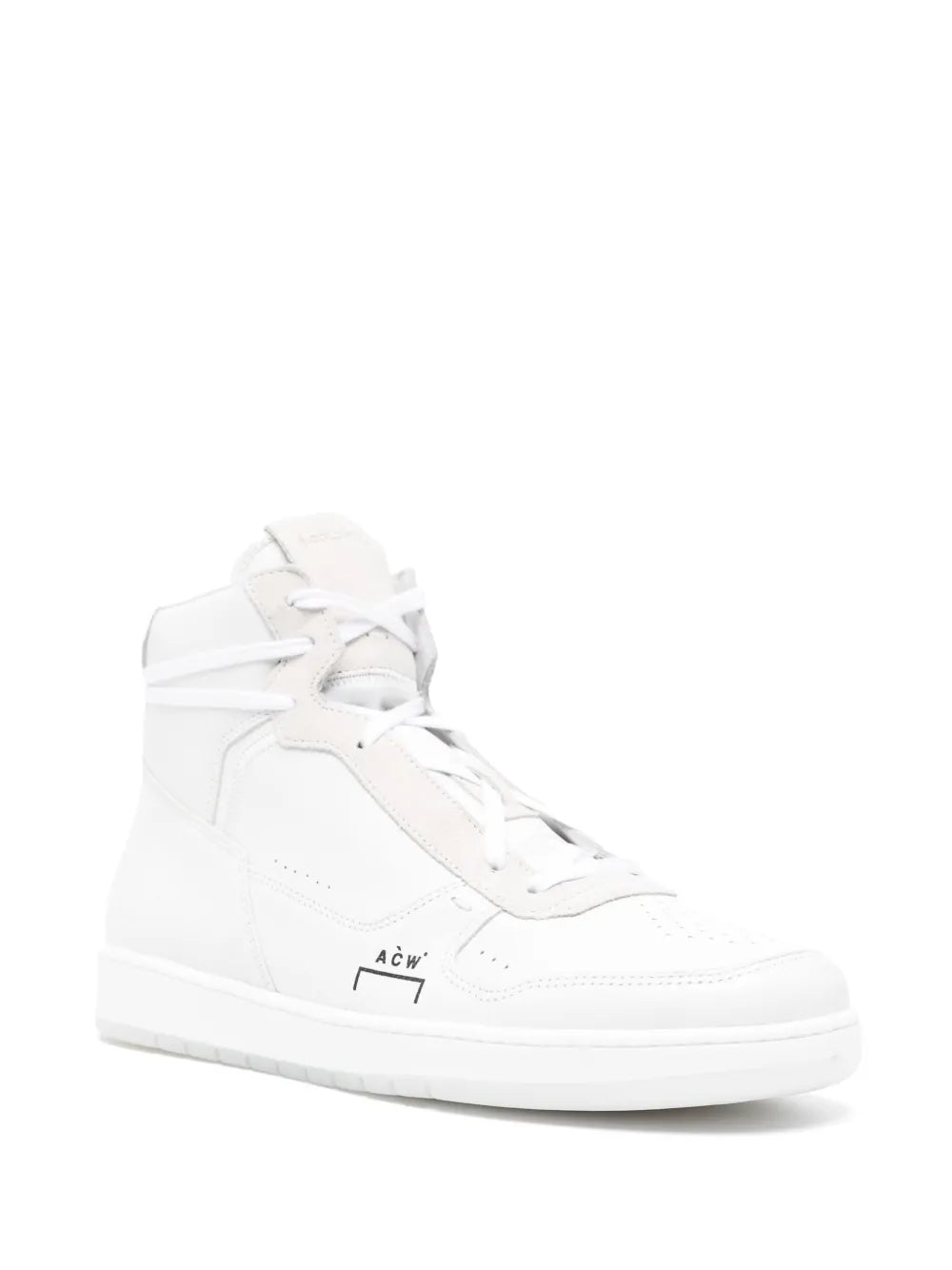 A-Cold-Wall* Luol High-Top Leather Sneakers — Optical White/Light Beige — Size US M 10 - US W 11.5 — Side View
