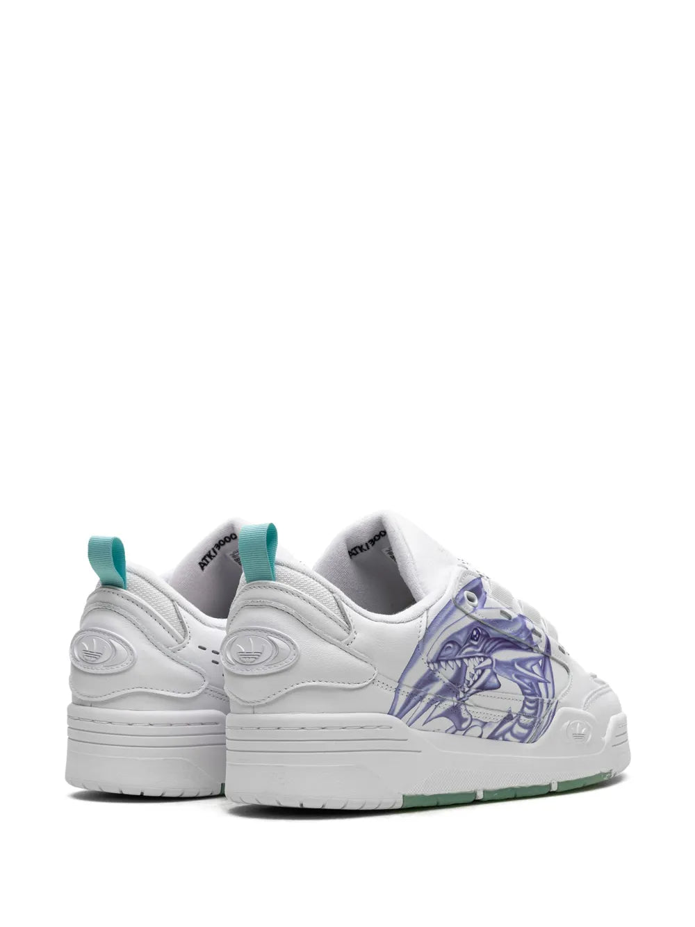 adidas X Yu-Gi-Oh Adi2000 Blue Eyes Sneakers — White — Size US M 7 - US W 8.5 — Back View