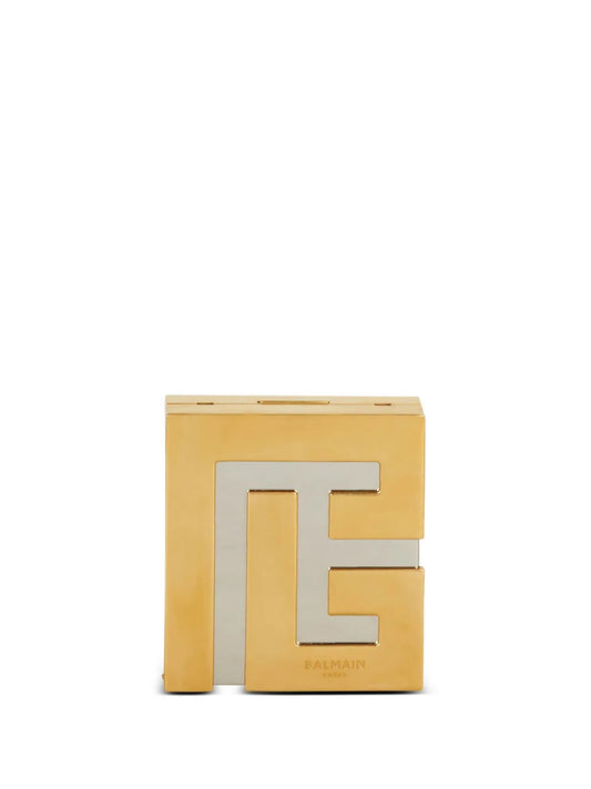 Balmain Logo Plaque Metal Clutch Bag — Same as shown — Size One Size — Front View