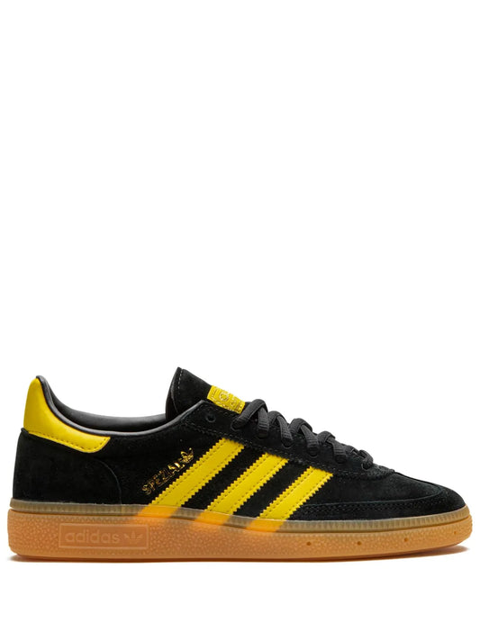 adidas Handball Spezial Suede Sneakers — Black/Yellow — Size US M 10 - US W 11.5 — Front View
