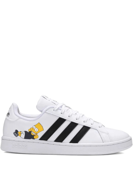 adidas Grand Court The Simpsons Sneakers — White — Size US M 8.5 - US W 10 — Front View