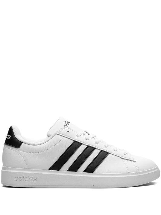 adidas Grand Court 2.0 White Black Sneakers — White/Black — Size US M 8.5 - US W 10 — Front View