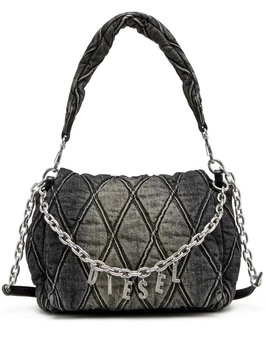 Diesel Charm D L Denim Shoulder Bag — Same as shown — Size One Size — Front View