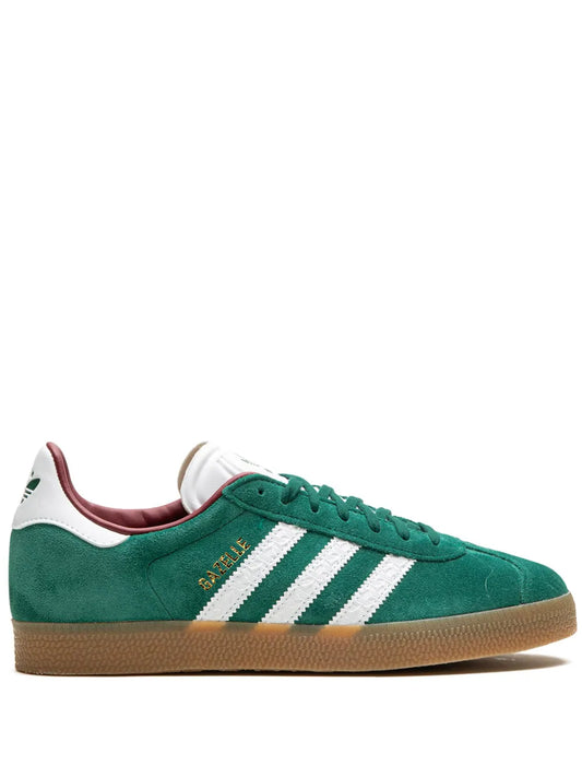 adidas Gazelle Core Green Sneakers — Dark Green/White — Size US M 3.5 - US W 5 — Front View