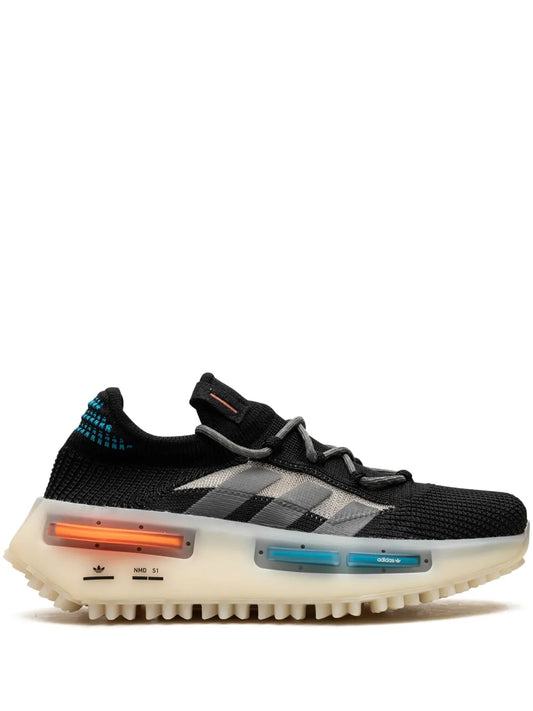 adidas Nmd S1 adidas Nmd S1 Core Black Blue Orange Sneakers — Black/Blue/Orange — Size US M 4.5 - US W 6 — Front View