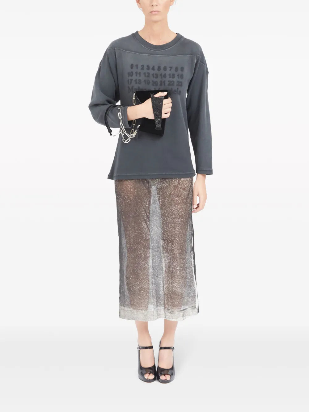 Maison Margiela Small Snatched Leather Shoulder Bag — Same as shown — Size One Size — Back View