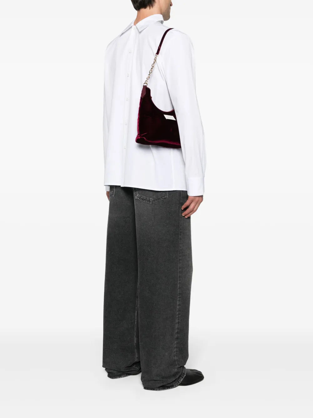 Maison Margiela Small Glam Slam Velvet Shoulder Bag — Same as shown — Size One Size — Side View