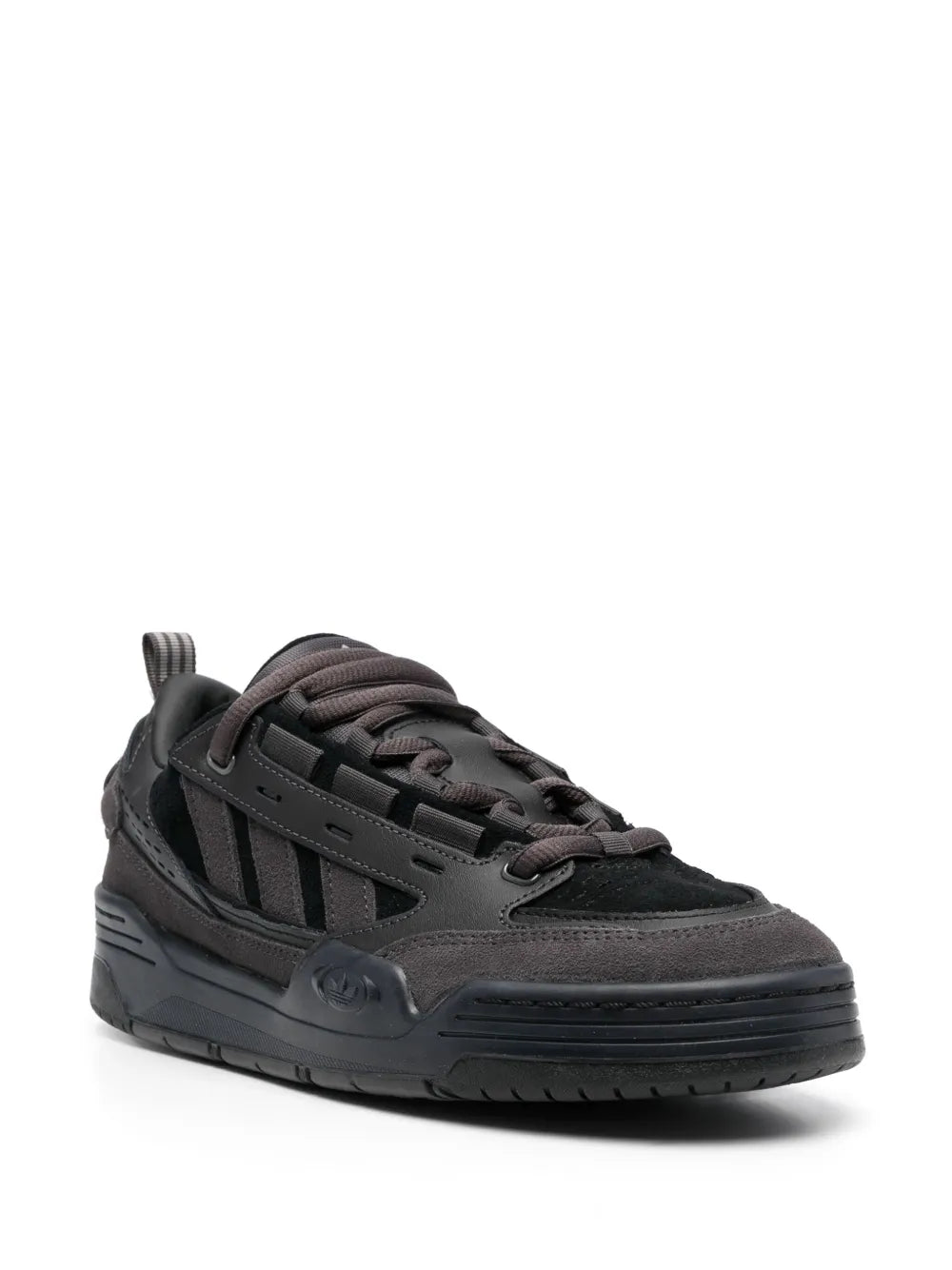 adidas Adi2000 Panelled Suede Sneakers — Jet Black/Cedar Brown — Size US M 3.5 - US W 5 — Side View