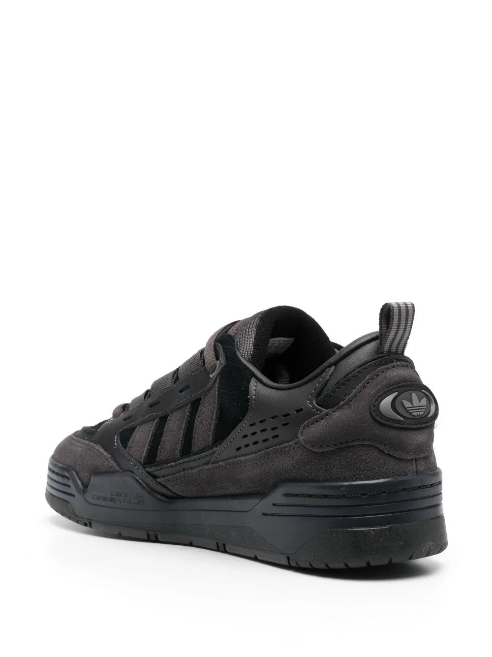 adidas Adi2000 Panelled Suede Sneakers — Jet Black/Cedar Brown — Size US M 3.5 - US W 5 — Back View