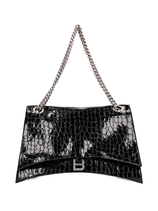 Balenciaga Large Crush Crocodile Effect Shoulder Bag — Same as shown — Size One Size — Front View