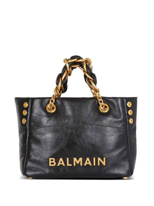 Balmain Small 1945 Soft Leather Tote Bag — Same as shown — Size One Size — Front View