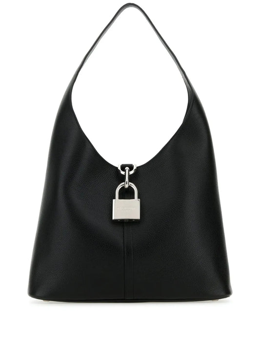 Balenciaga Medium Locker Leather Shoulder Bag — Same as shown — Size One Size — Front View