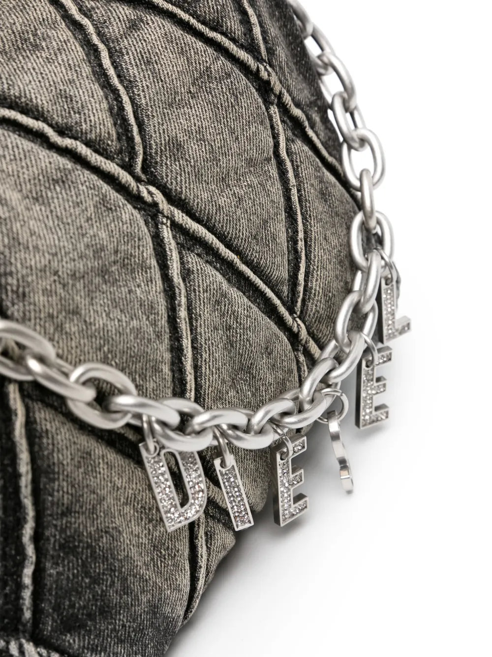 Diesel Small Logo Charm Quilted Denim Bag — Same as shown — Size One Size — Top View