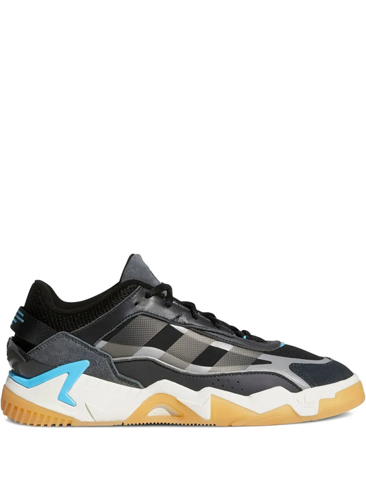 adidas Niteball 2.0 Core Black/Sky Rush/Gum Sneakers — Black — Size US M 3.5 - US W 5 — Front View