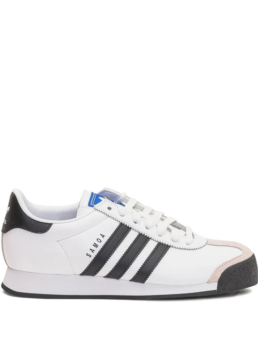 adidas Samoa Three-Stripe Sneakers — White — Size US M 9 - US W 10.5 — Front View
