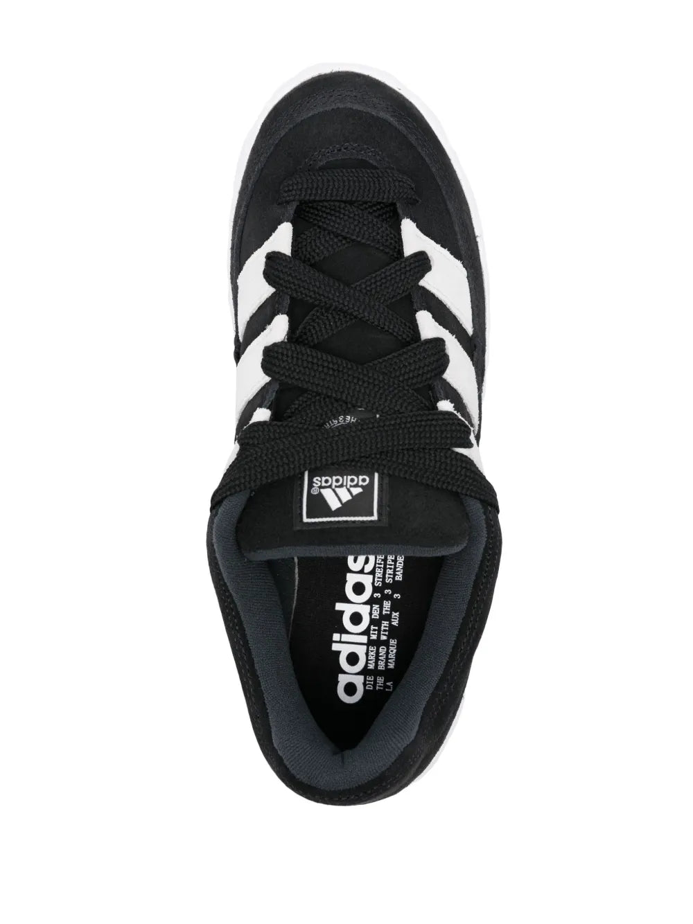 adidas Adimatic Embroidered-Logo Sneakers — Black — Size US M 4.5 - US W 6 — Top View