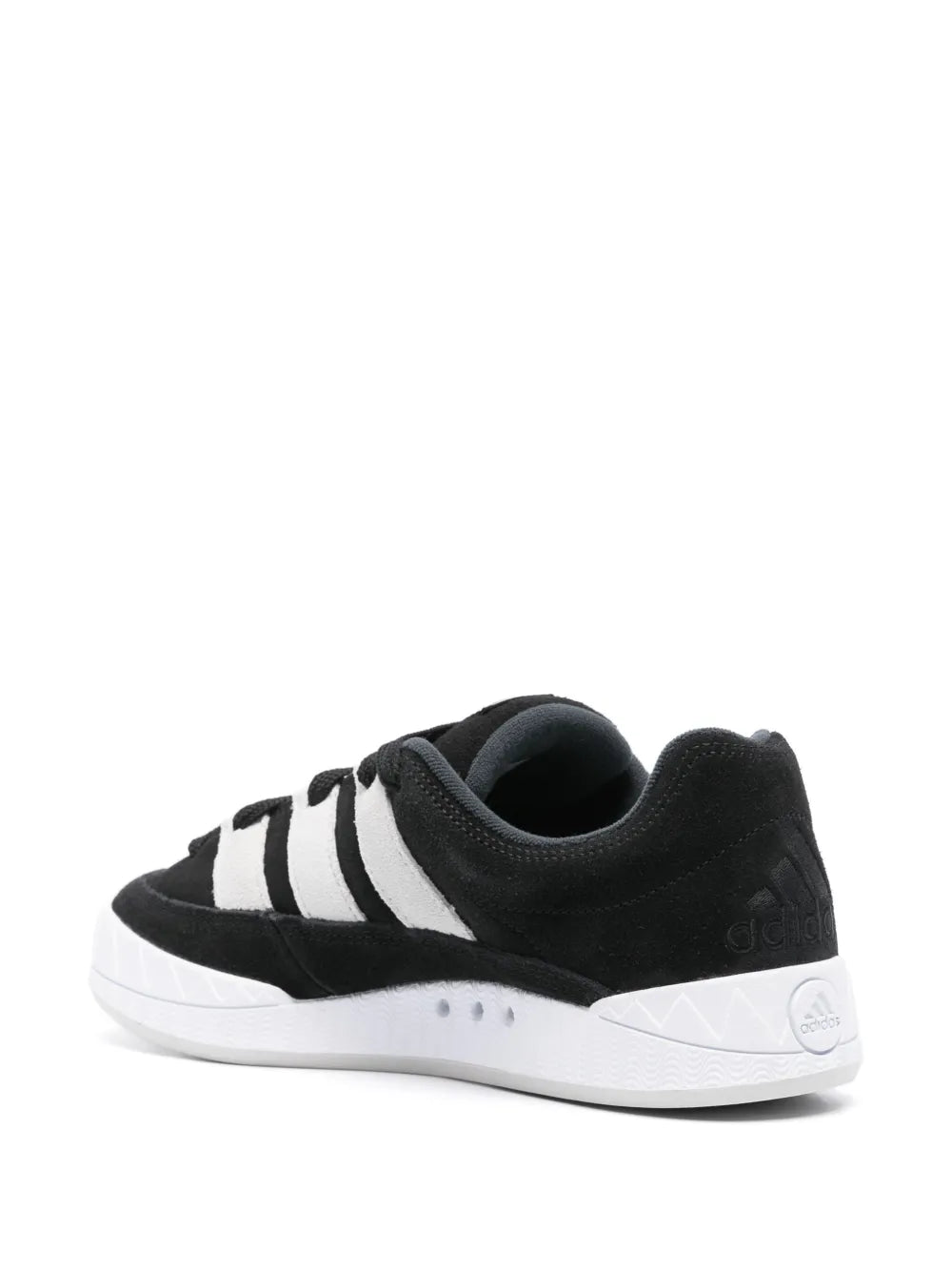 adidas Adimatic Embroidered-Logo Sneakers — Black — Size US M 4.5 - US W 6 — Back View