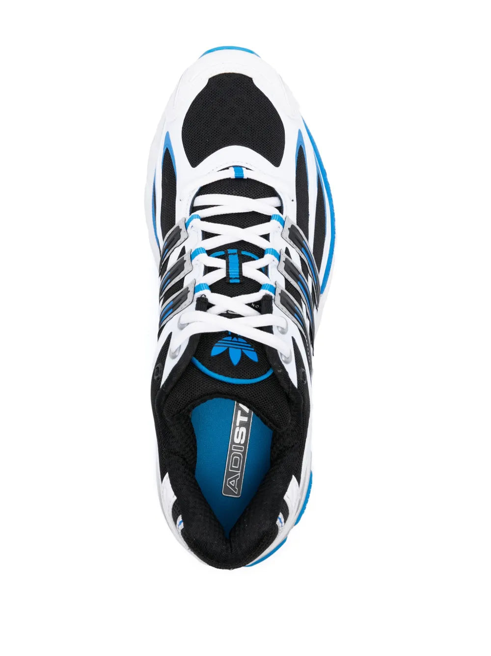 adidas Adistar Cushion Lace-Up Sneakers — Black/Blue — Size US M 4.5 - US W 6 — Top View