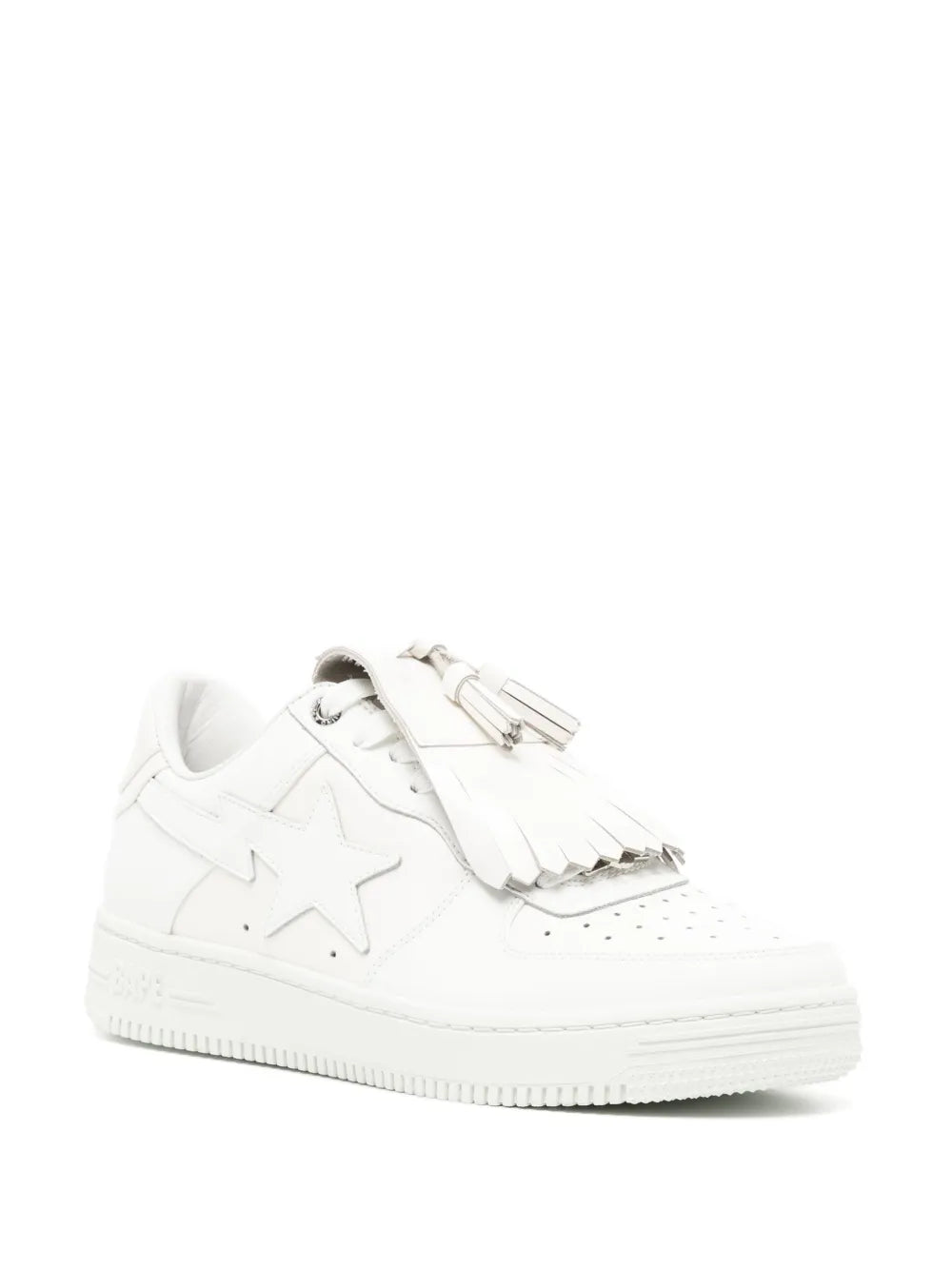 A Bathing Ape?Quilt Tassel Leather Sneakers — White — Size US M 3.5 - US W 5 — Side View