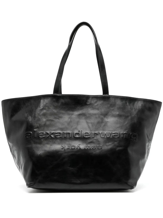Alexander Wang Punch Logo Embossed Leather Tote Bag — Same as shown — Size One Size — Front View
