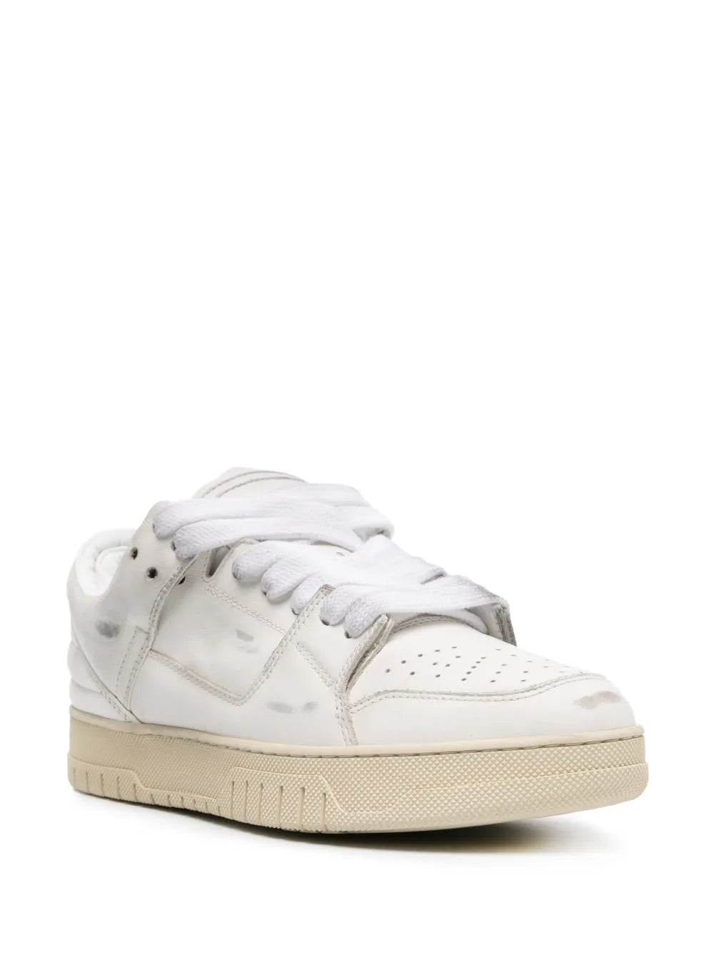 1989 Studio Vintage Dirty Leather Sneakers — White — Size US M 3.5 - US W 5 — Side View