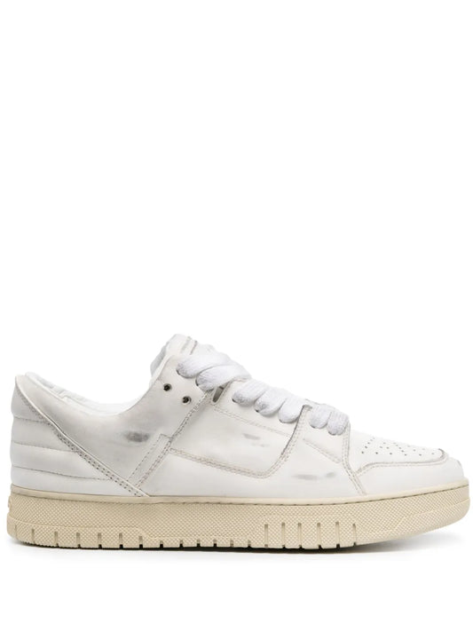 1989 Studio Vintage Dirty Leather Sneakers — White — Size US M 3.5 - US W 5 — Front View