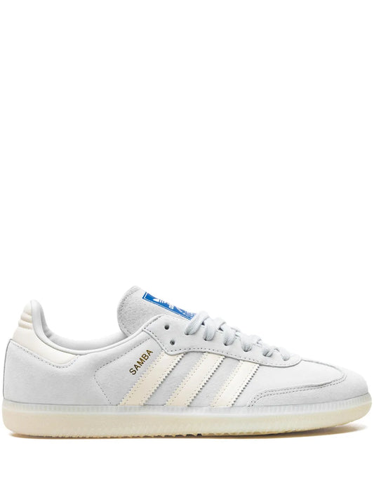 adidas Samba Og Wonder Silver/Chalk White/Off White Sneakers — Blue/White — Size US M 8.5 - US W 10 — Front View