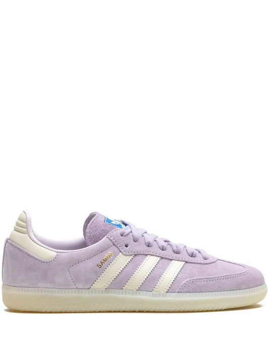 adidas Samba Og Silver Dawn/Chalk White/Off White Sneakers — Lilac Purple — Size US M 11 - US W 12.5 — Front View