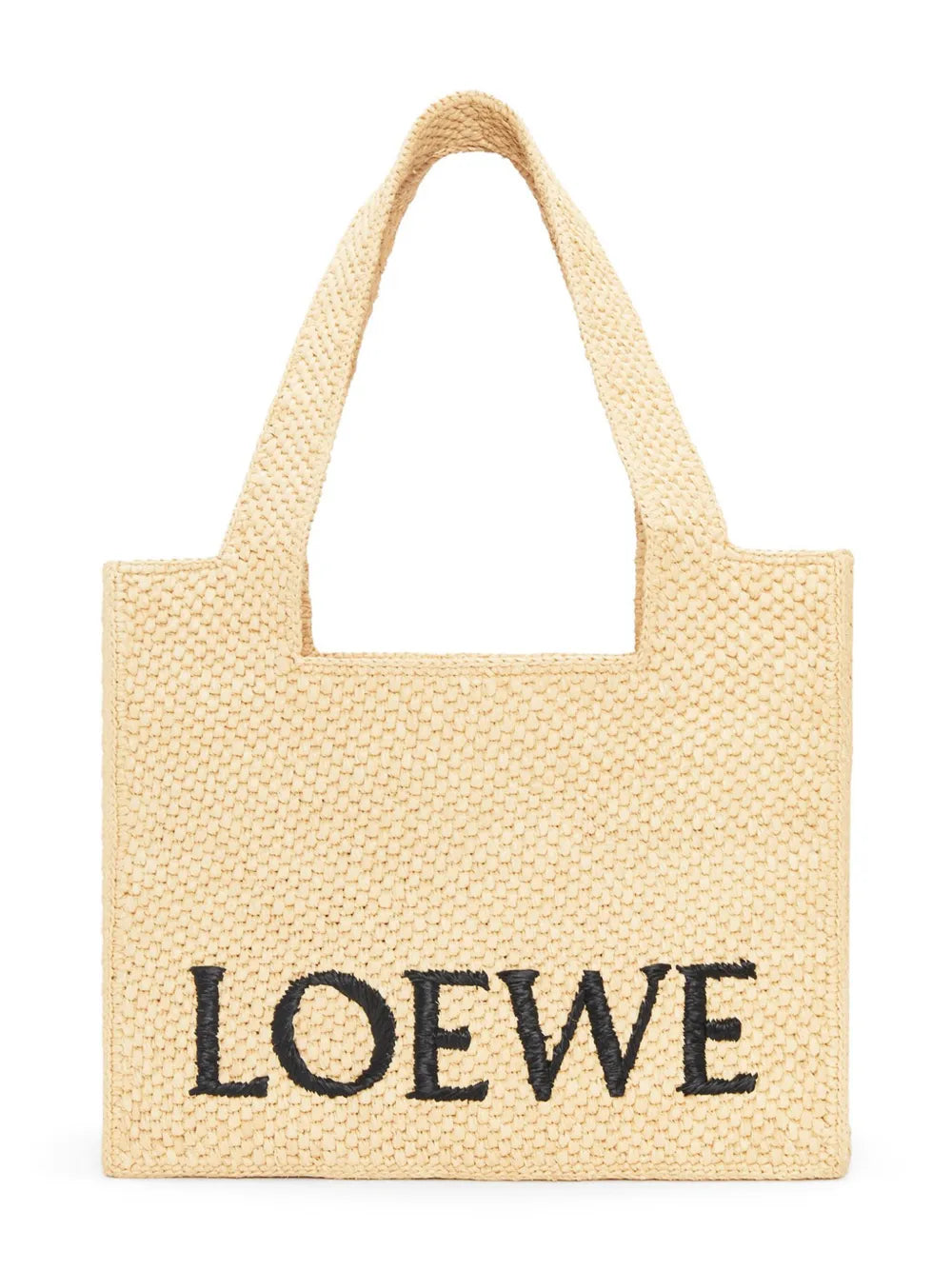 Loewe Medium Loewe Font Tote In Raffia — Same as shown — Size One Size — Front View