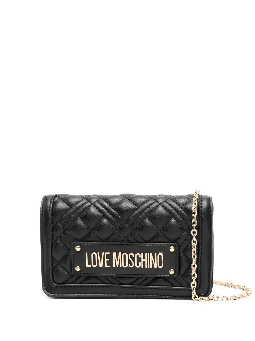 Love Moschino Logo Plaque Shoulder Bag — Same as shown — Size One Size — Front View