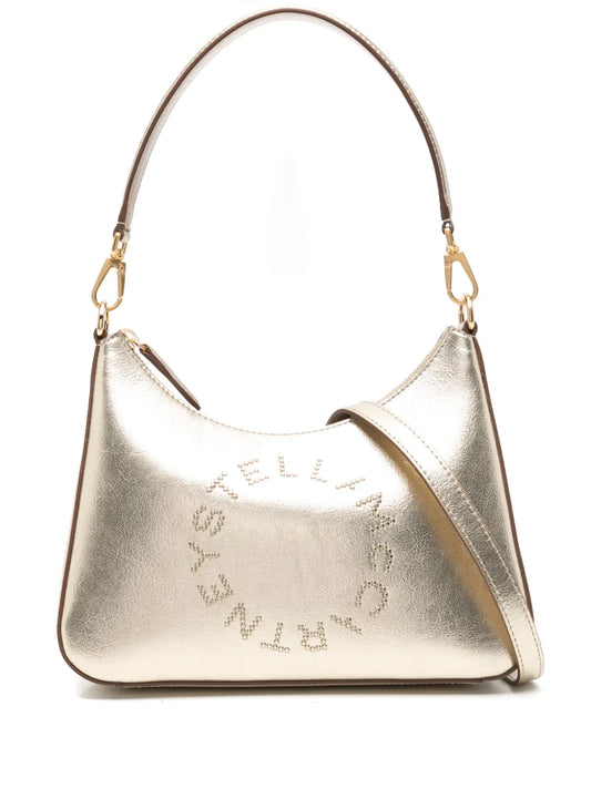 Stella Mccartney Studded Logo Metallic Shoulder Bag — Same as shown — Size One Size — Front View