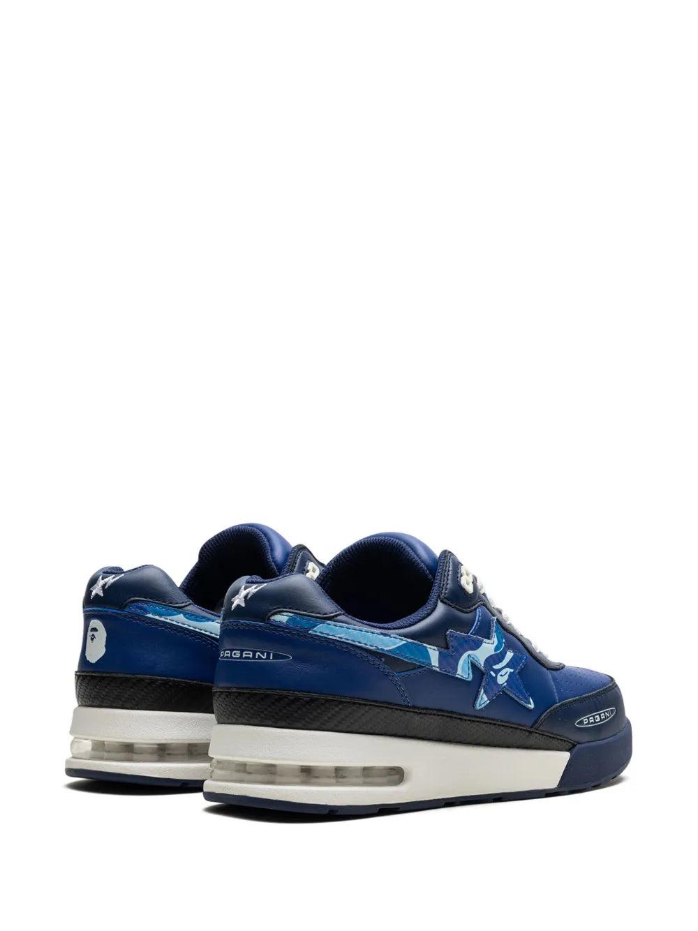A Bathing Ape?X Pagani Roadsta Navy Abc Camo Sneakers — Navy Blue — Size US M 11 - US W 12.5 — Back View