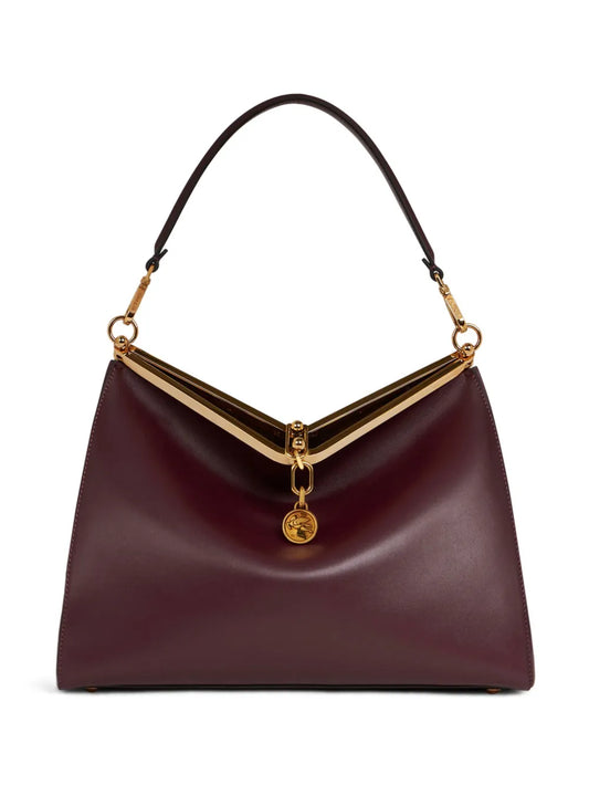 Etro Large Vela Leather Shoulder Bag — Same as shown — Size One Size — Front View