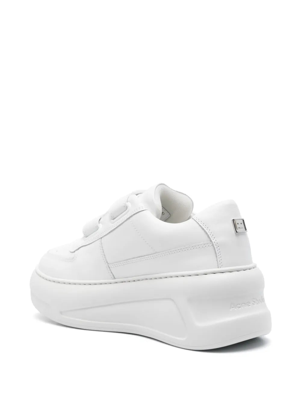 Acne Studios Touch-Strap Platform Sneakers — Optical White — Size US M 11 - US W 12.5 — Back View