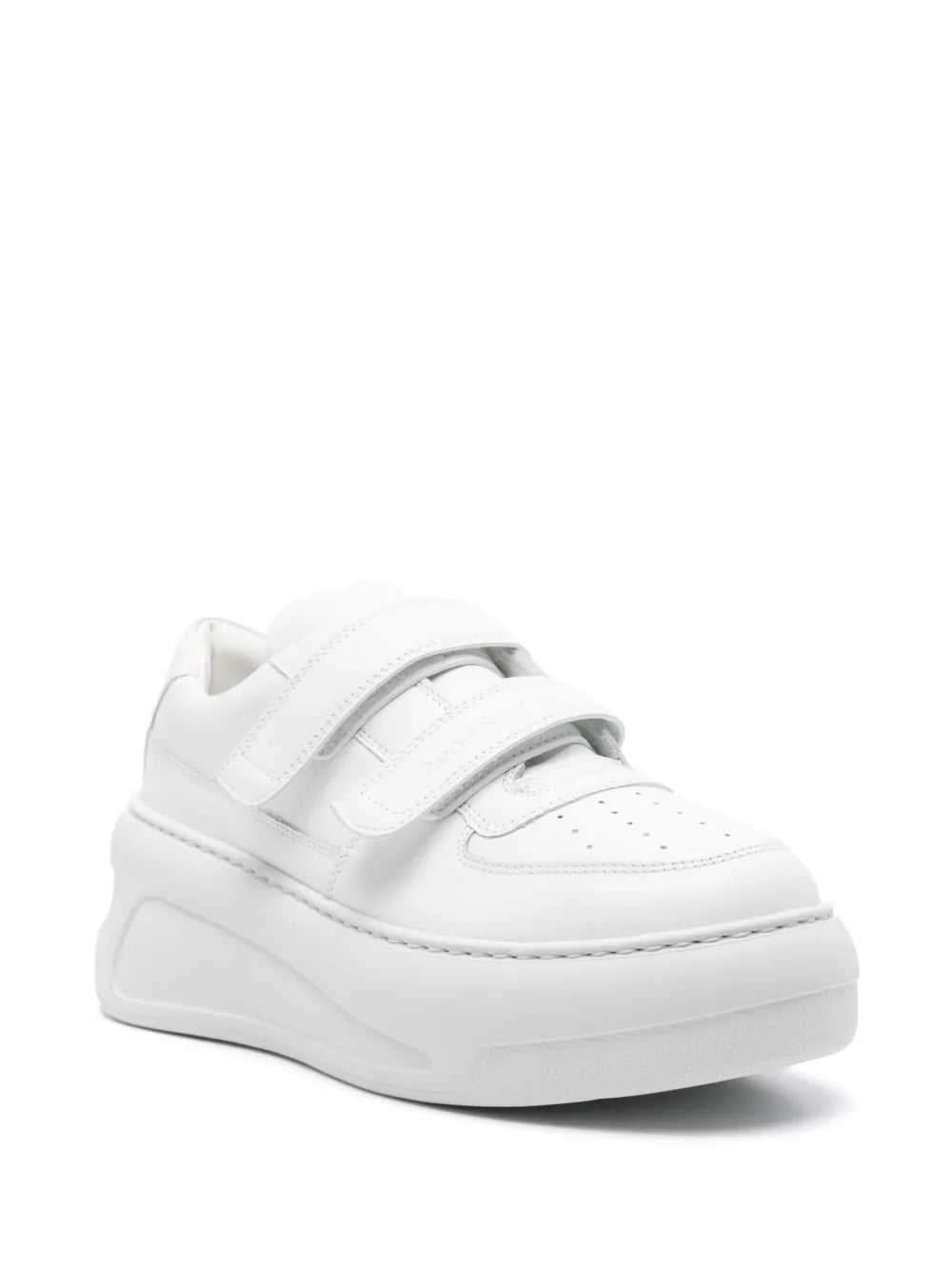 Acne Studios Touch-Strap Platform Sneakers — Optical White — Size US M 11 - US W 12.5 — Side View