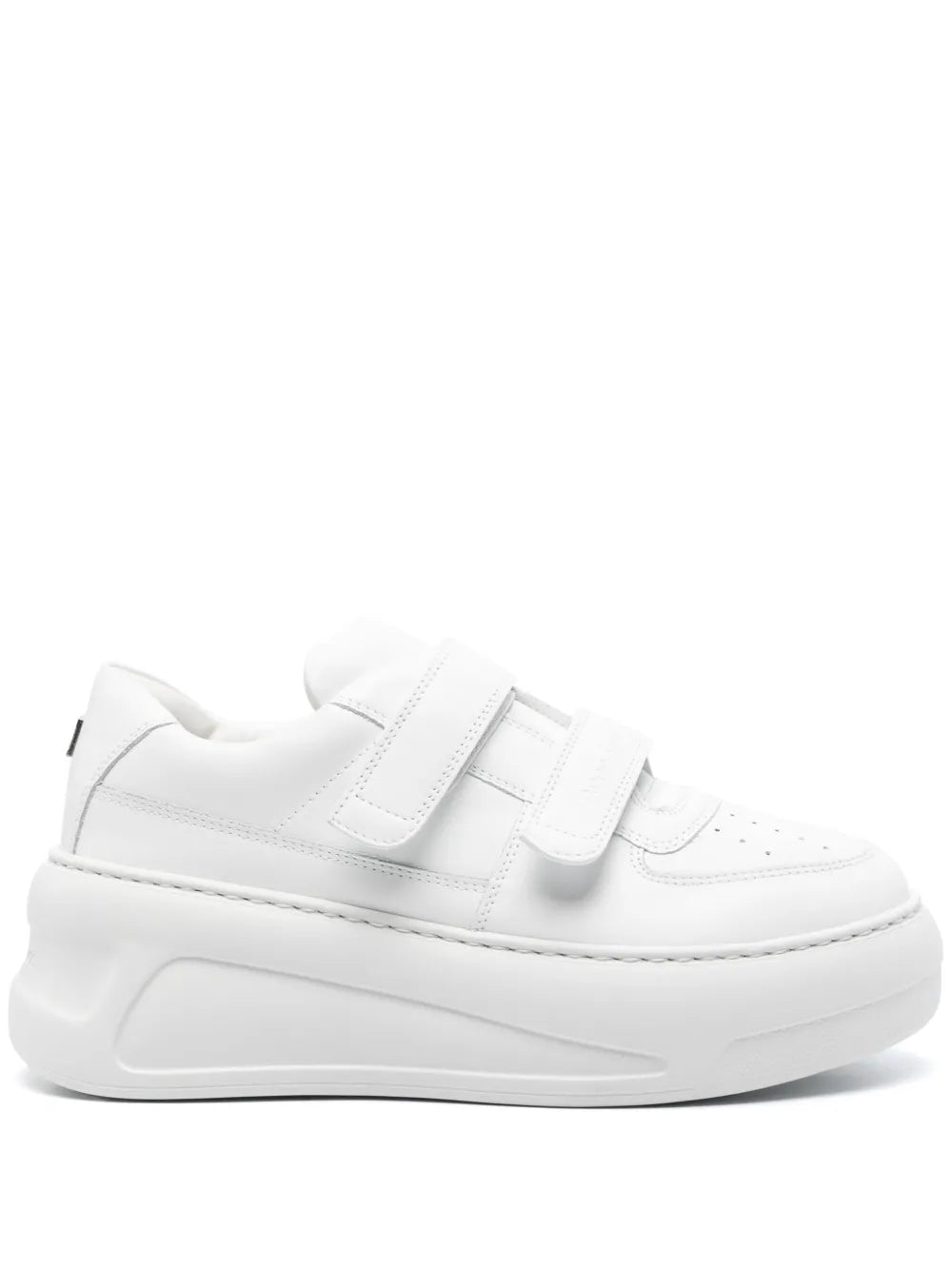 Acne Studios Touch-Strap Platform Sneakers — Optical White — Size US M 11 - US W 12.5 — Front View