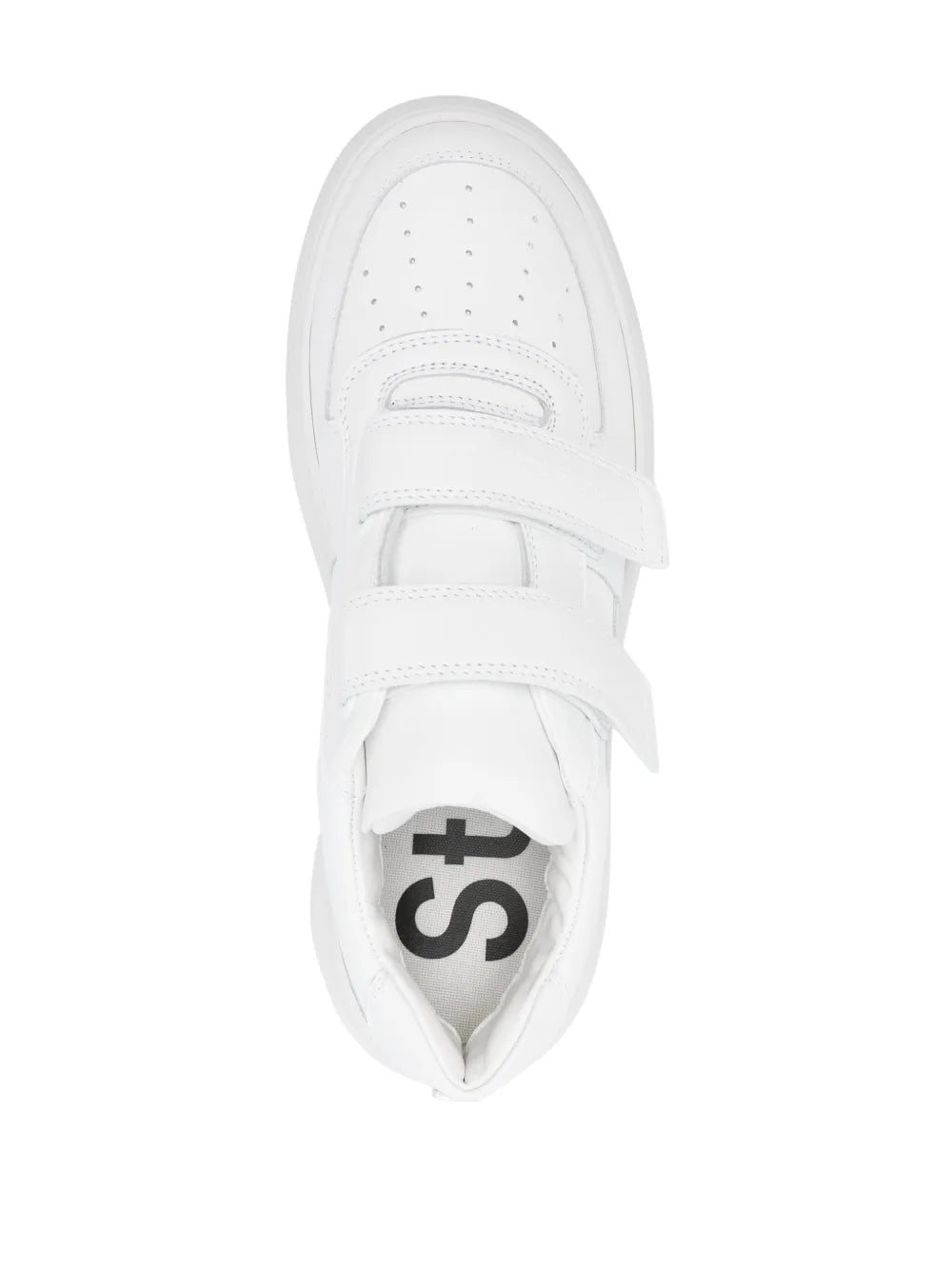 Acne Studios Touch-Strap Platform Sneakers — Optical White — Size US M 11 - US W 12.5 — Top View