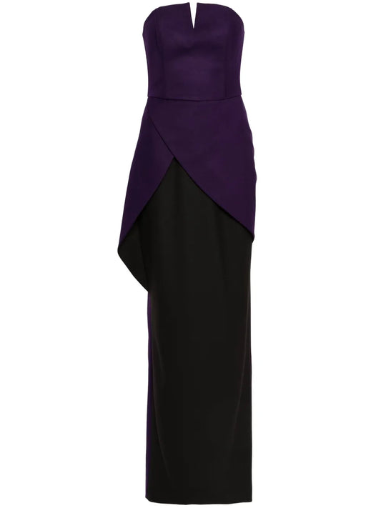 Vpm Atelier Jess Maxi Dress — Black/ Purple — Size M — Front View
