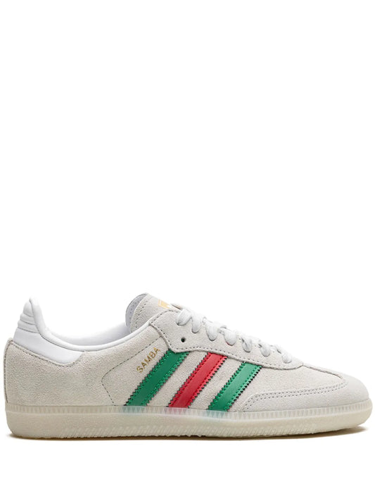 adidas Samba Og Italy Sneakers — Off-White/Grass Green/Scarlet — Size US M 3.5 - US W 5 — Front View
