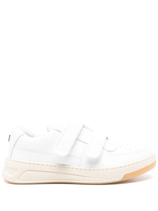 Acne Studios Logo-Plaque Leather Sneakers — White — Size US M 11 - US W 12.5 — Front View