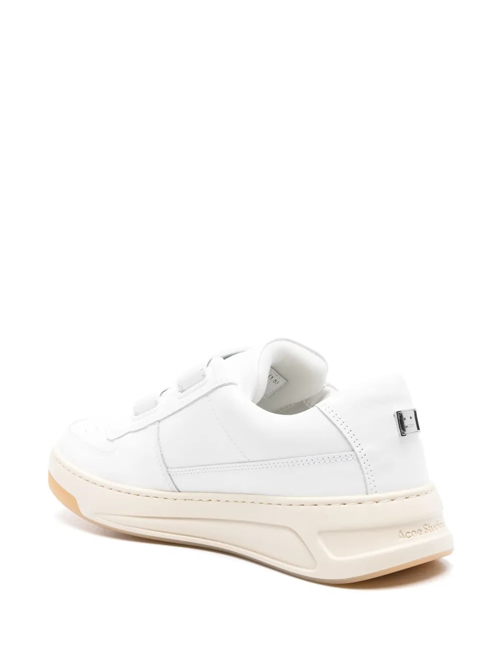 Acne Studios Logo-Plaque Leather Sneakers — White — Size US M 11 - US W 12.5 — Back View