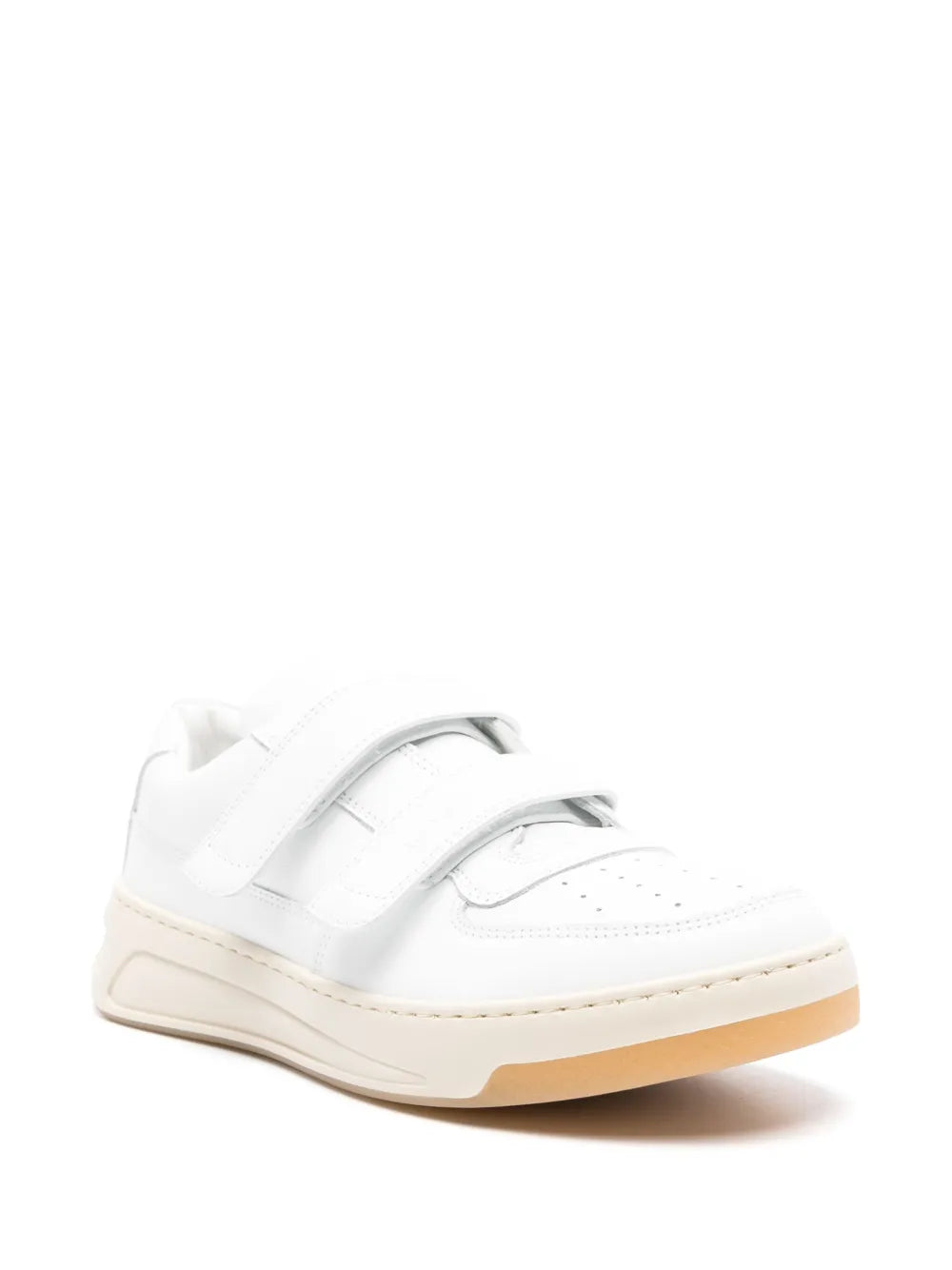 Acne Studios Logo-Plaque Leather Sneakers — White — Size US M 11 - US W 12.5 — Side View