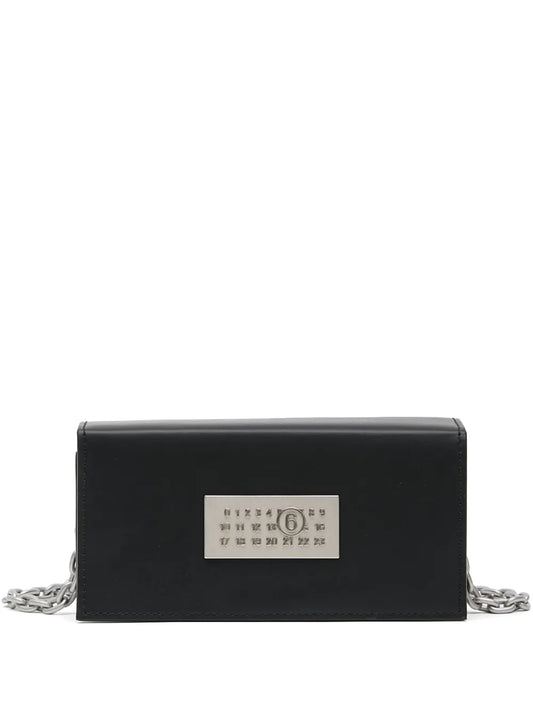 Mm6 Maison Margiela Numbers Motif Leather Shoulder Bag — Same as shown — Size One Size — Front View