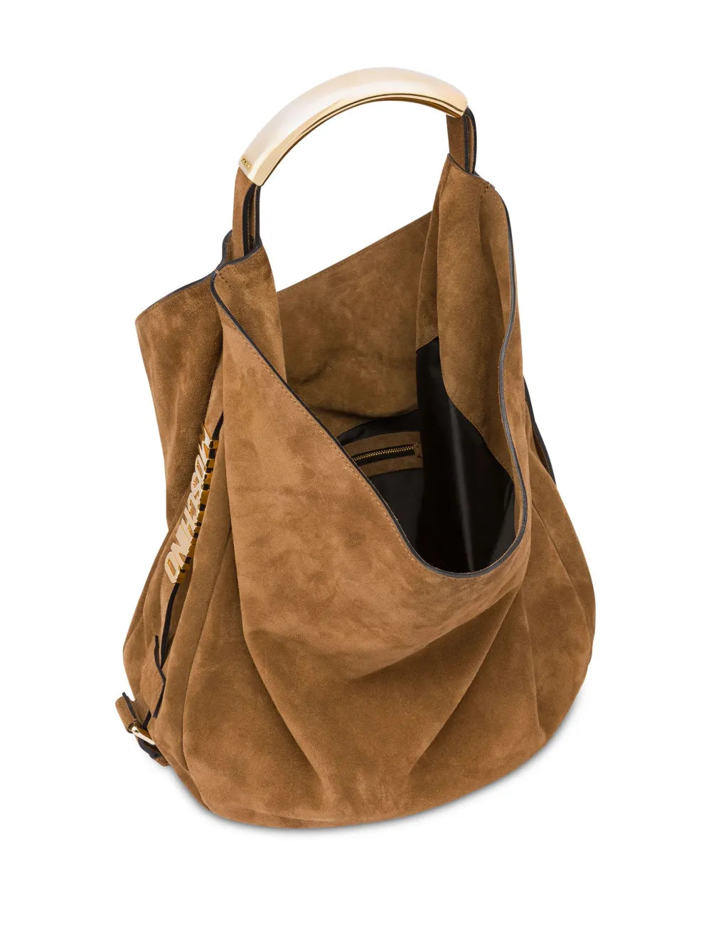 Moschino Handle Me Leather Shoulder Bag — Same as shown — Size One Size — Back View