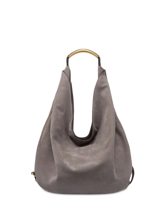 Moschino Handle Me Leather Shoulder Bag — Same as shown — Size One Size — Front View